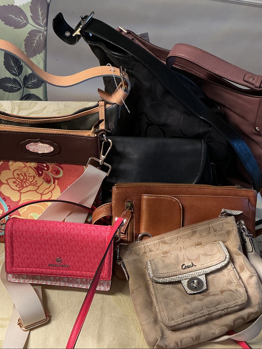 RESELLERS BUNDLE -5 Coach Neutral Signature Crossbody with Beige and Tan Accents